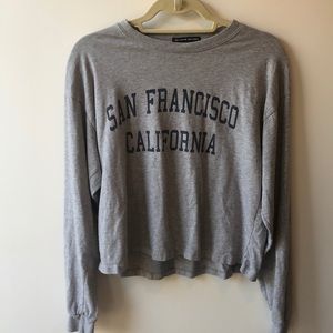 Brandy Melville Grey Long-Sleeve San Francisco Tee